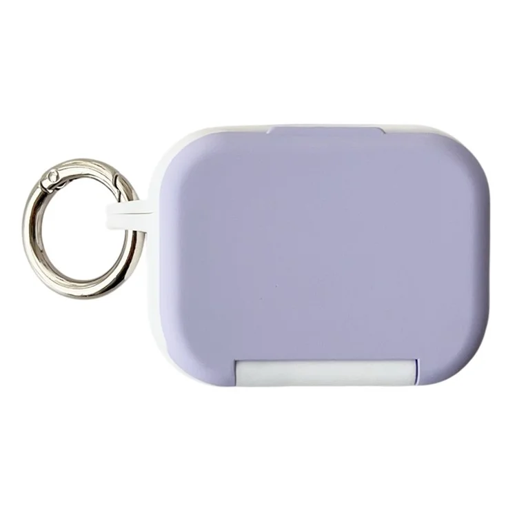 Funda Protectora PC + TPU para Apple AirPods Pro 2 / Pro con Gancho para Estuche de Carga de Auriculares Inalámbricos - Morado