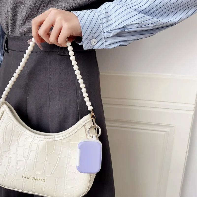 For Apple AirPods Pro 2 / Pro  Protective Case PC + TPU TWS Earphone Charging Case Cover with Hook - Pink