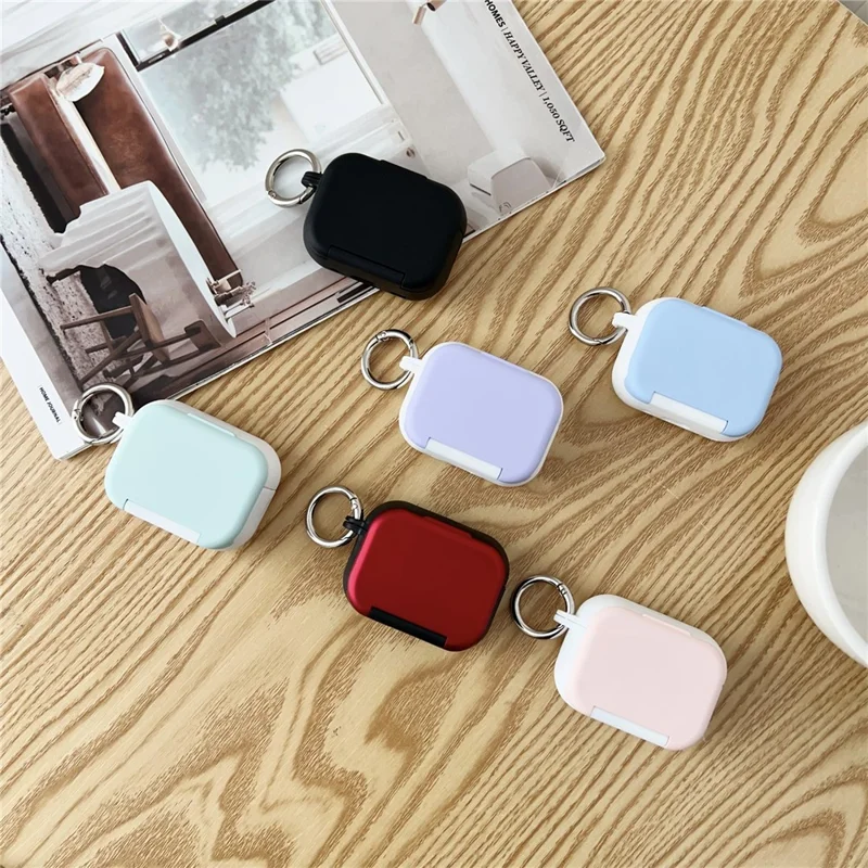 For Apple AirPods Pro 2 / Pro  Protective Case PC + TPU TWS Earphone Charging Case Cover with Hook - Pink