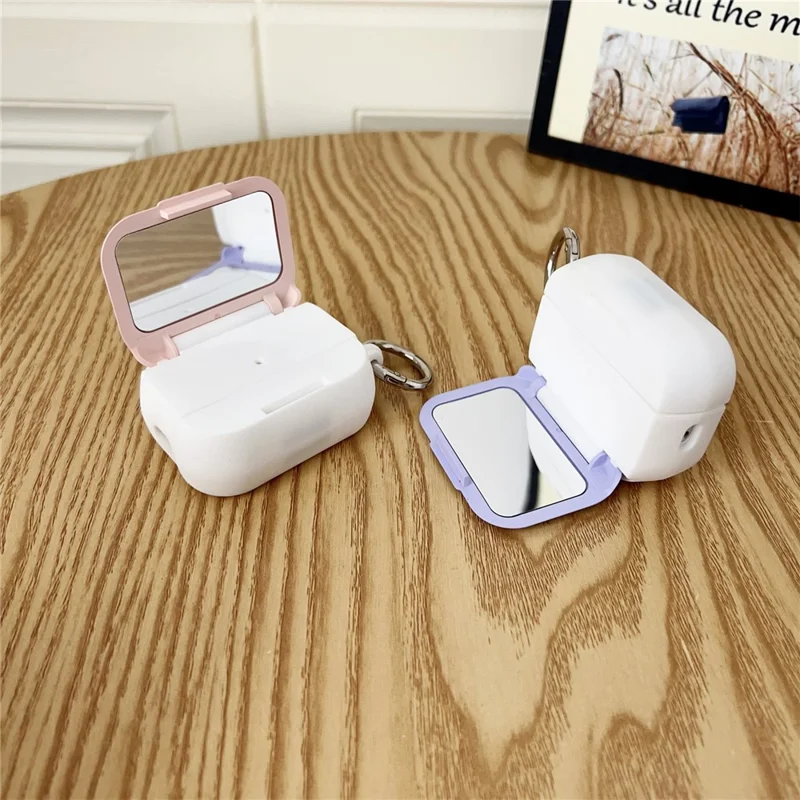 For Apple AirPods Pro 2 / Pro  Protective Case PC + TPU TWS Earphone Charging Case Cover with Hook - Pink