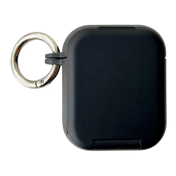 Étui de protection pour Apple AirPods avec boîtier de charge sans fil (2019) / avec boîtier de charge (2019) / (2016) Écouteurs TWS Housse PC + TPU avec crochet - Noir