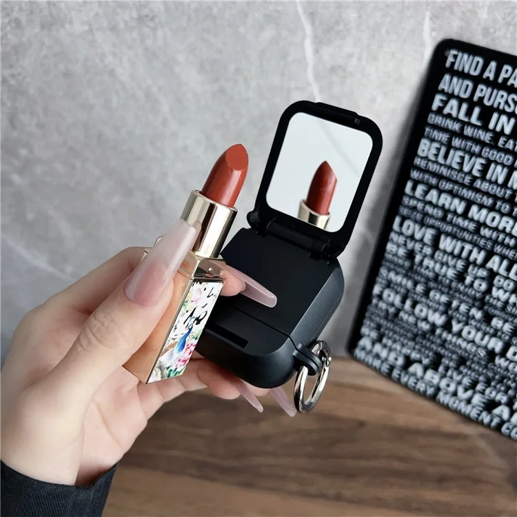 Étui de protection pour Apple AirPods avec boîtier de charge sans fil (2019) / avec boîtier de charge (2019) / (2016) Écouteurs TWS Housse PC + TPU avec crochet - Noir