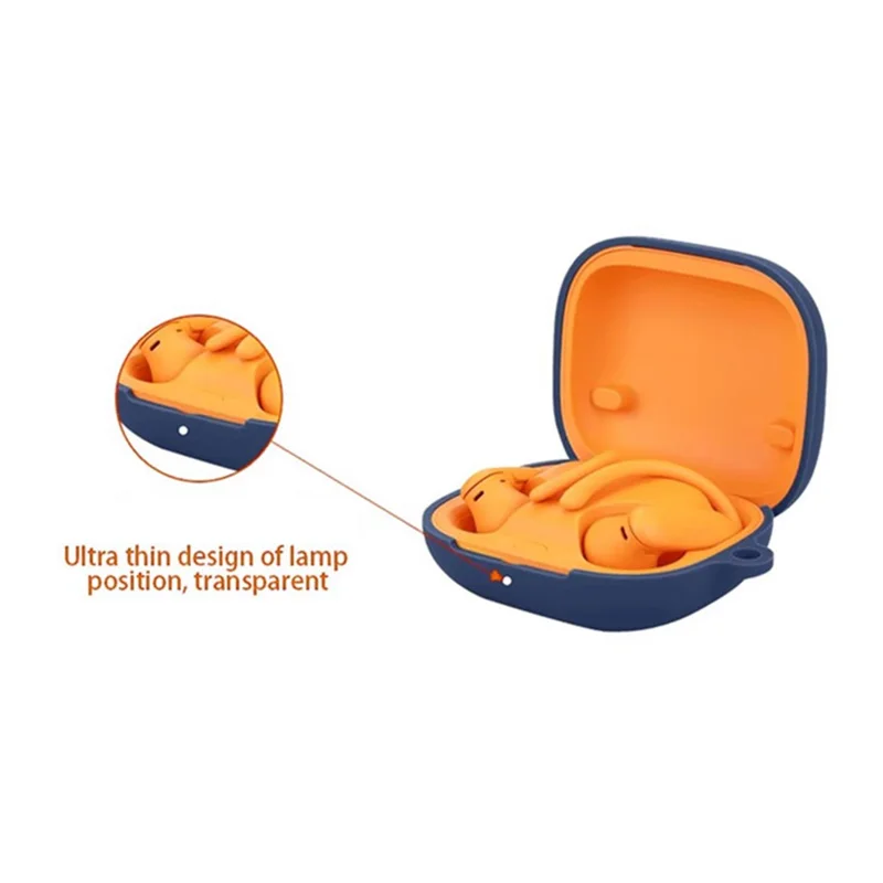 For Beats Powerbeats Pro 2 Silicone Case with Anti Lost Buckle Bluetooth-compatible Earphones Protective Cover - White