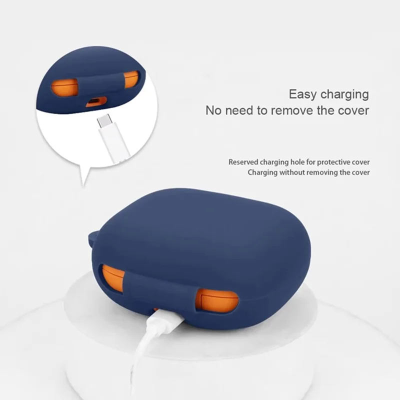 For Beats Powerbeats Pro 2 Silicone Case with Anti Lost Buckle Bluetooth-compatible Earphones Protective Cover - White