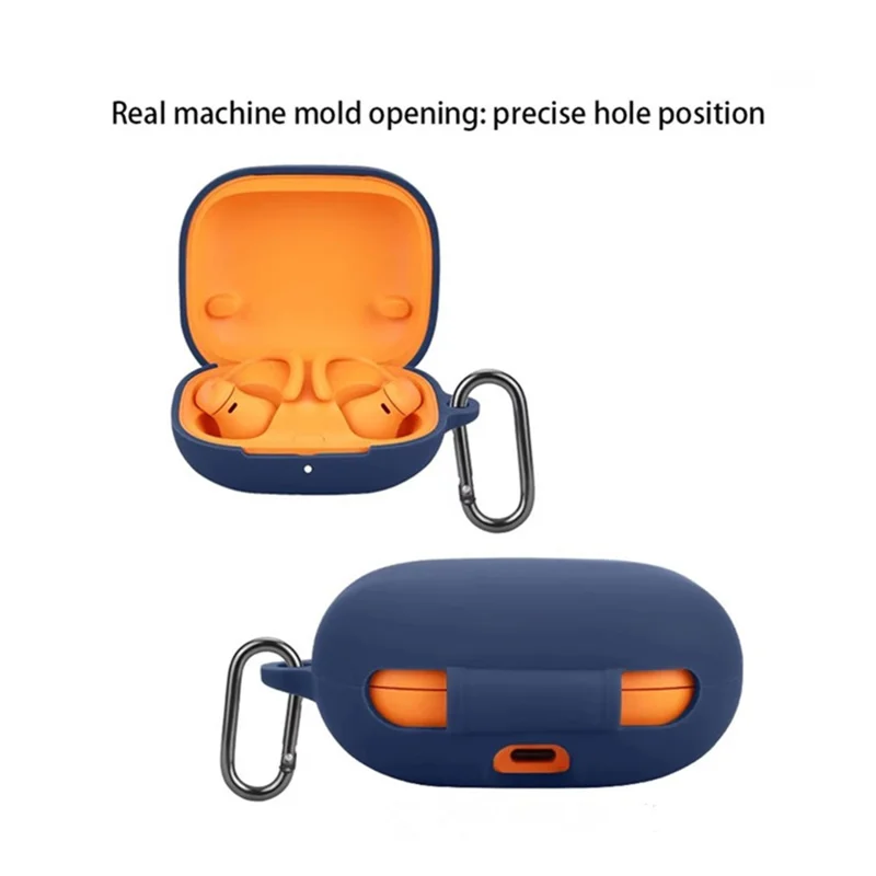 For Beats Powerbeats Pro 2 Silicone Case with Anti Lost Buckle Bluetooth-compatible Earphones Protective Cover - Black