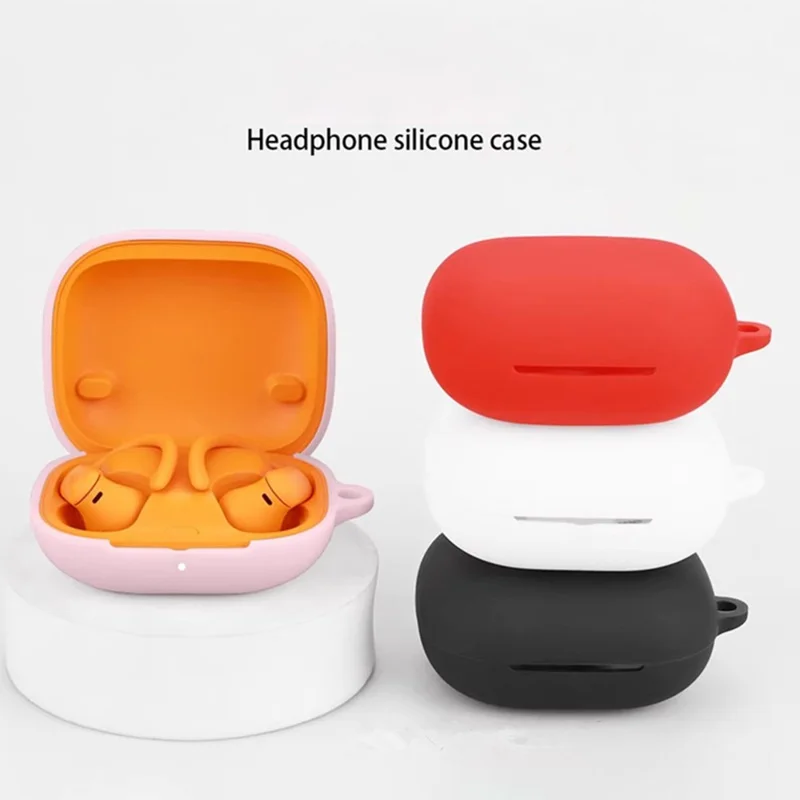 For Beats Powerbeats Pro 2 Silicone Case with Anti Lost Buckle Bluetooth-compatible Earphones Protective Cover - Red