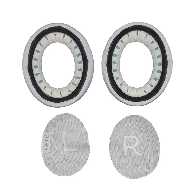 JZF-317 1Pair For Bose 700  /  NC700 Headset Earpads Foam Replacement Ear Cushions Mesh Fabric Protective Cover with Cotton Pads - White