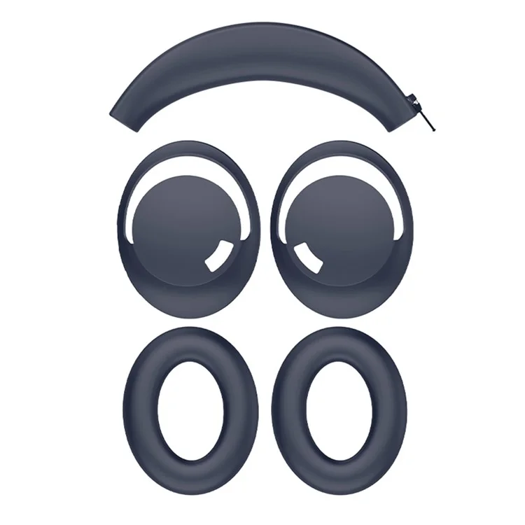 JZF-539 Headphones Protective Case For 1MORE Sonoflow  /  HC905  /  HQ51  /  HQ30 Silicone Cover Earphone Accessories - Dark Blue