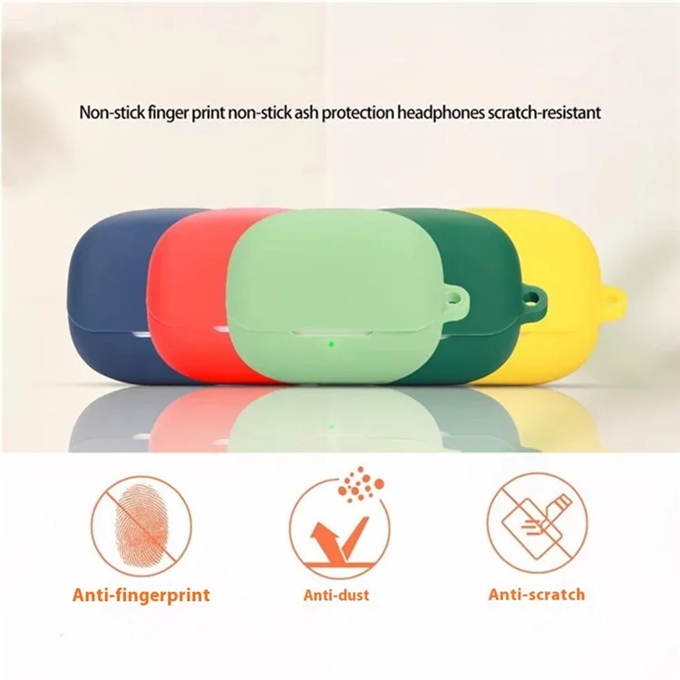 Чехол для Xiaomi Redmi Buds 5 Pro из силикона с противоугонной застежкой для Bluetooth-совместимых наушников - Темно-зеленый