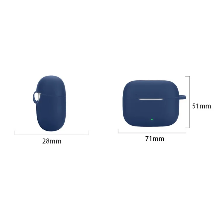 For Oppo Enco Air4i Silicone Case with Anti Lost Buckle Bluetooth-Compatible Earphones Protective Cover - Dark Blue