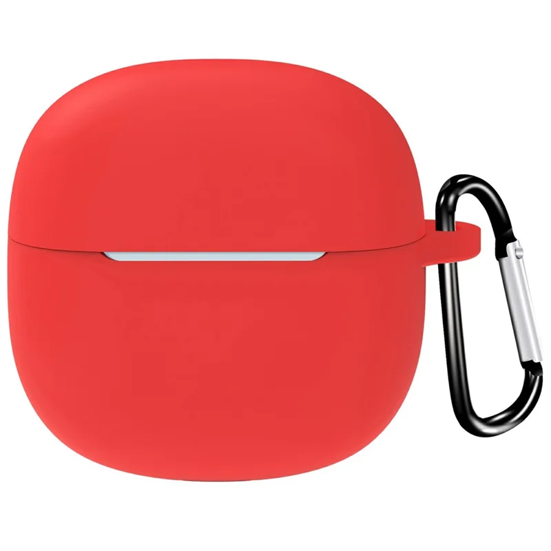 For Xiaomi Redmi Buds 6 Lite Protective Case Bluetooth-Compatible Earbuds Silicone Cover with Hook - Red