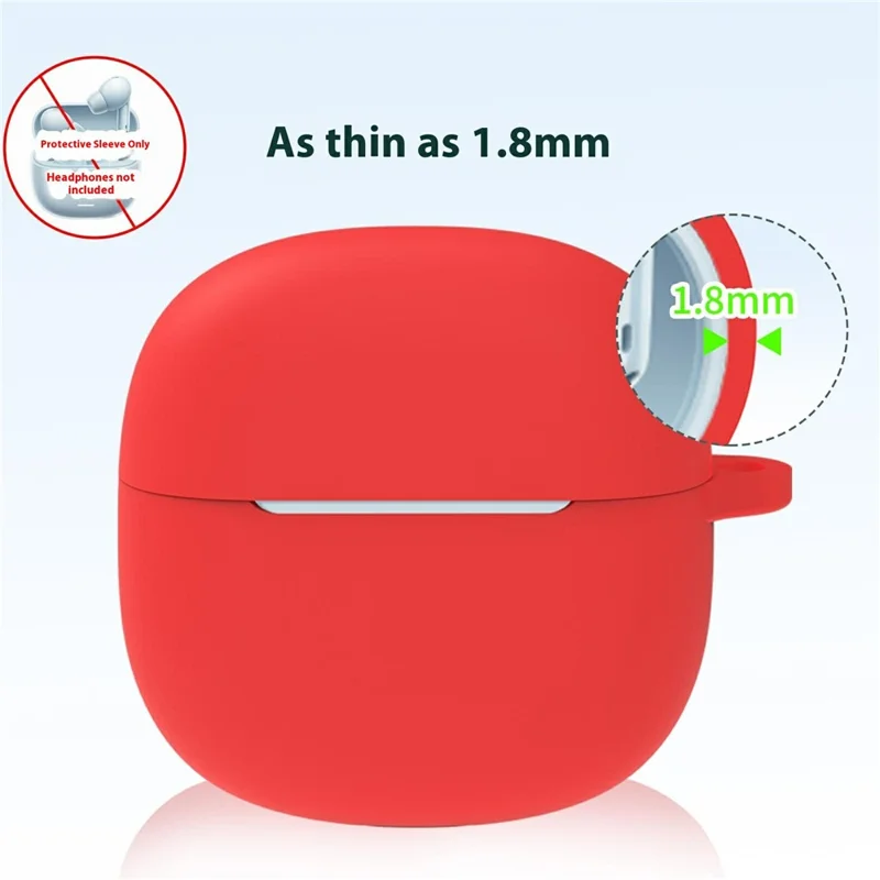 For Xiaomi Redmi Buds 6 Lite Protective Case Bluetooth-Compatible Earbuds Silicone Cover with Hook - Dark Blue