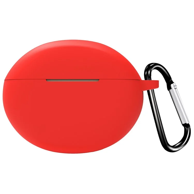 For Oppo Enco Air4 Pro Protective Case Bluetooth-Compatible Earbuds Silicone Cover with Hook - Red