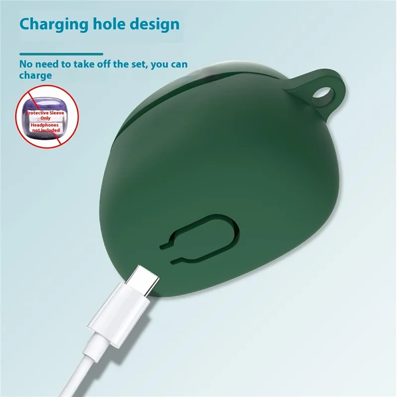 For JBL Tune Flex 2 Protective Case Bluetooth-Compatible Earbuds Silicone Cover with Hook - White