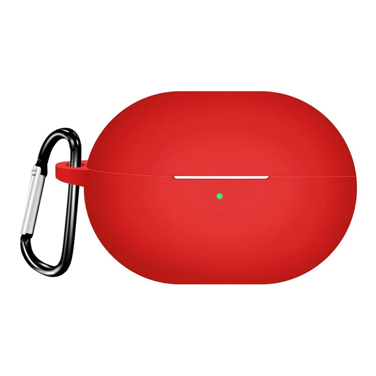 For Huawei FreeBuds Pro 4 Protective Case Bluetooth-Compatible Earbuds Silicone Cover with Hook - Red