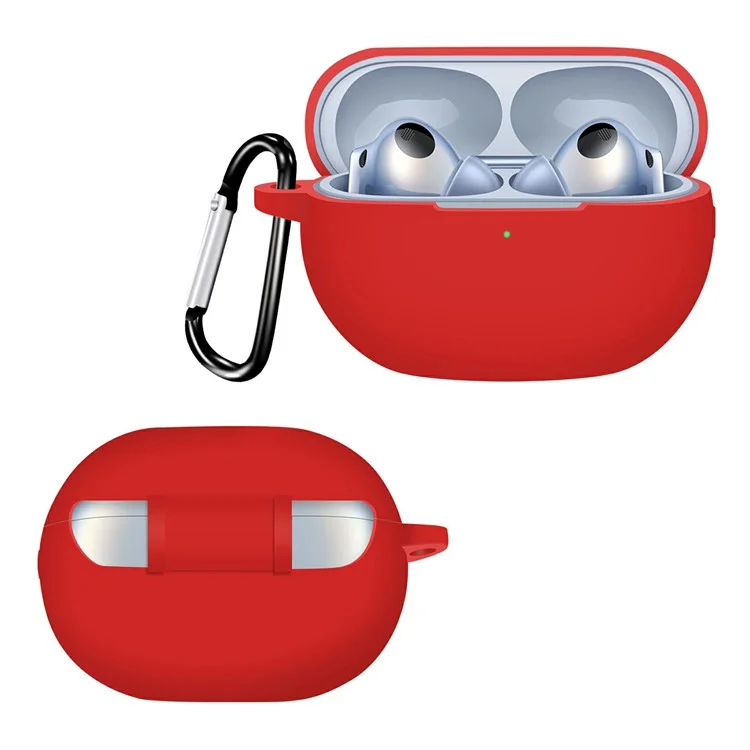 For Huawei FreeBuds Pro 4 Protective Case Bluetooth-Compatible Earbuds Silicone Cover with Hook - Red