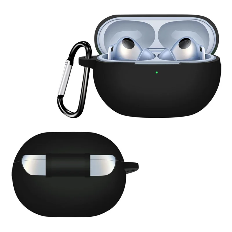 For Huawei FreeBuds Pro 4 Protective Case Bluetooth-Compatible Earbuds Silicone Cover with Hook - Black