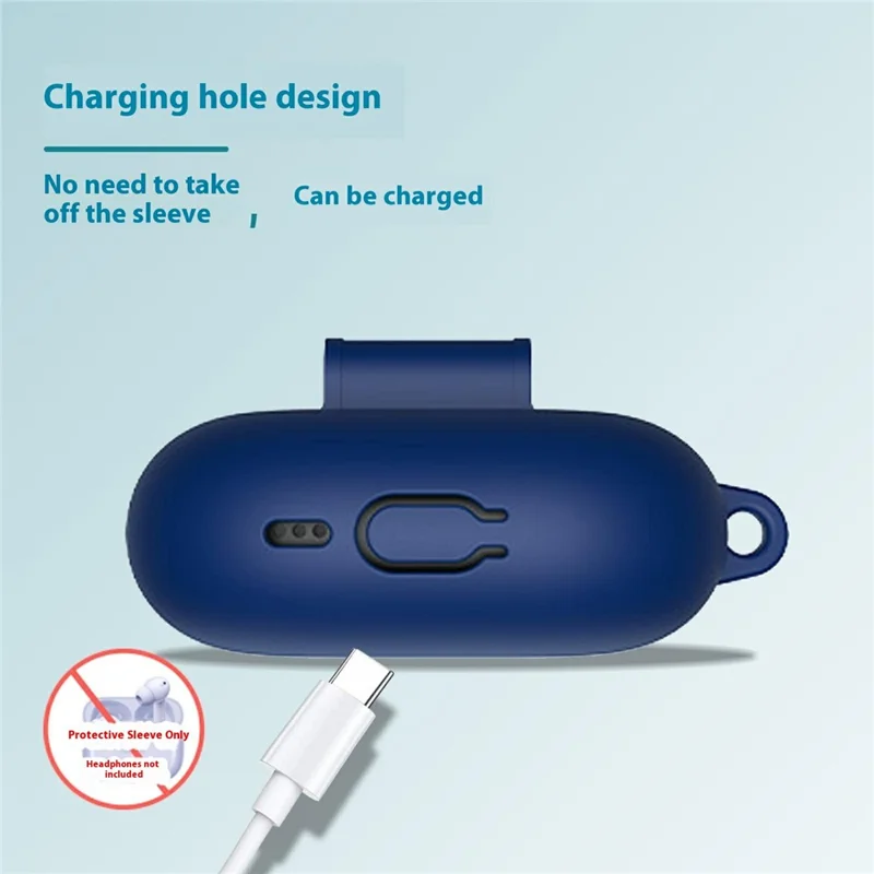 For Huawei FreeBuds Pro 4 Protective Case Bluetooth-Compatible Earbuds Silicone Cover with Hook - Black