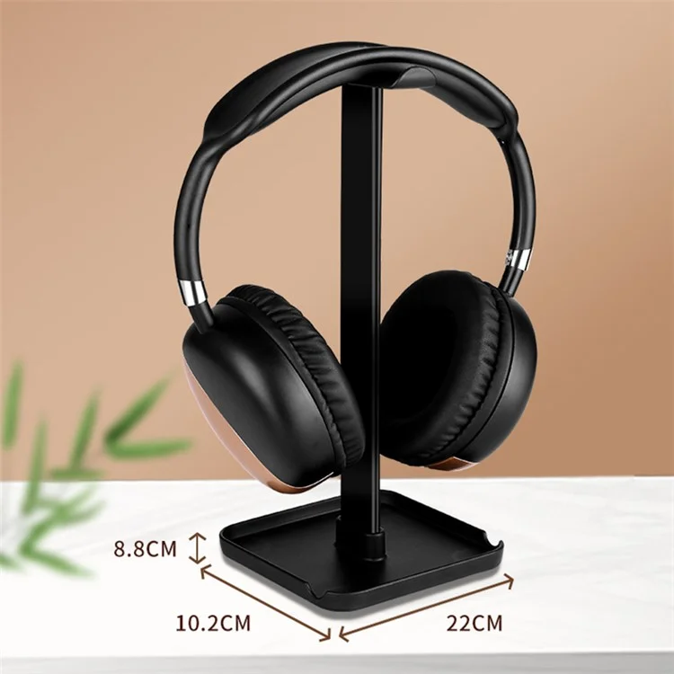 JD064 Multifunktions-Headset-Stand-Metall-Kopfhörer-Aufhänger-Desktop-Tablet-Handy-Halter - Schwarz