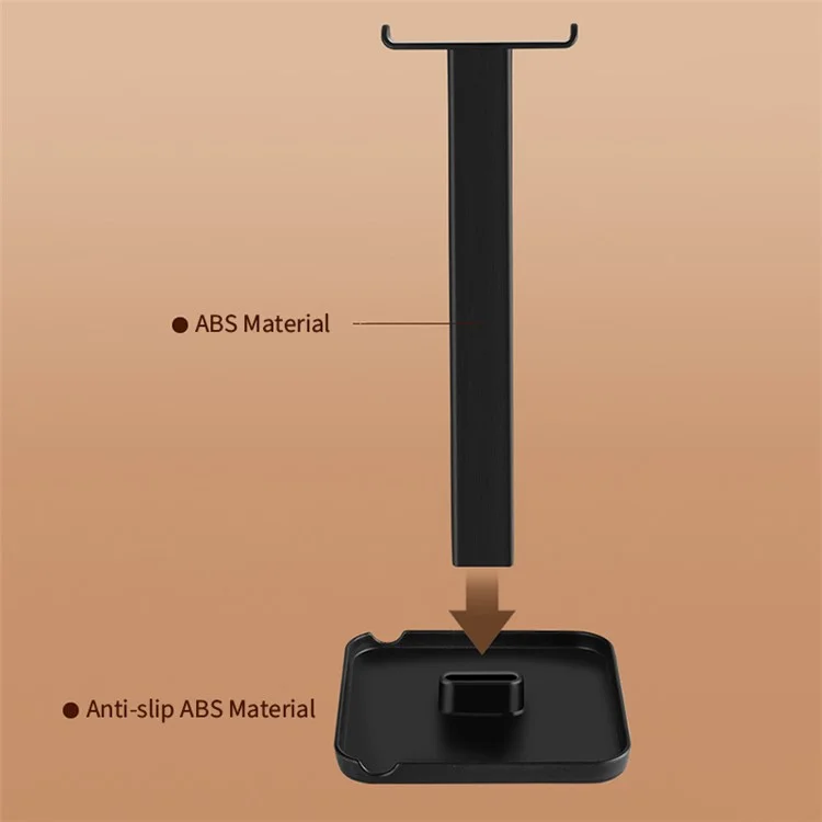 JD064 Multifunction Headset Stand Metal Headphone Hanger Desktop Tablet Pell Thone Titular - Preto