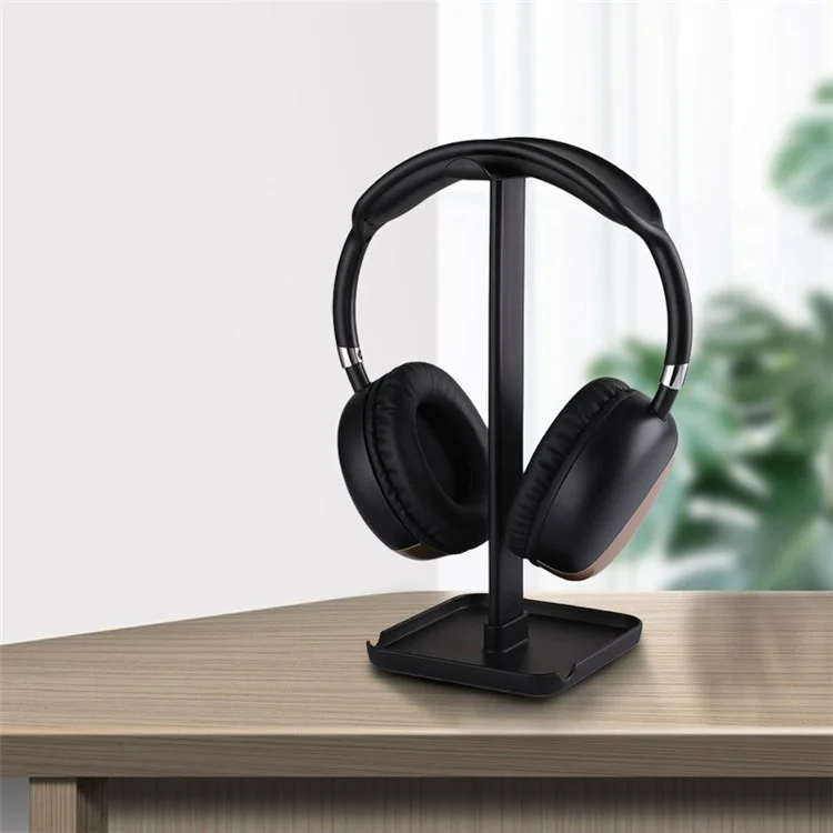 JD064 Multifunction Headset Stand Metal Headphone Hanger Desktop Tablet Pell Thone Titular - Preto