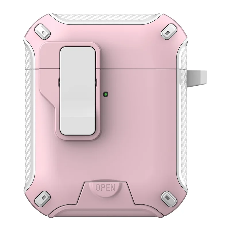 Magnetic Earphone Cover For Apple AirPods with Wireless Charging Case (2019)  /  AirPods with Charging Case (2019)  /  (2016) - White  /  Pink