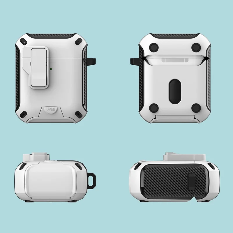 Magnetic Earphone Cover For Apple AirPods with Wireless Charging Case (2019)  /  AirPods with Charging Case (2019)  /  (2016) - White  /  Pink