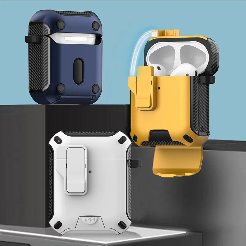 Magnetic Earphone Cover For Apple AirPods with Wireless Charging Case (2019)  /  AirPods with Charging Case (2019)  /  (2016) - White  /  Pink