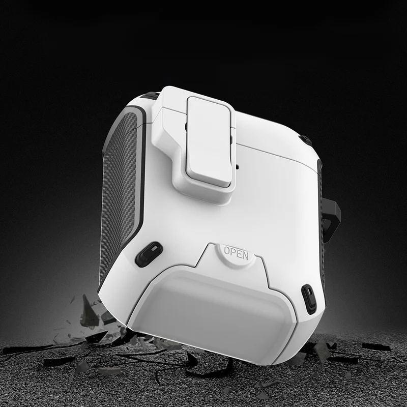 Magnetic Earphone Cover For Apple AirPods with Wireless Charging Case (2019)  /  AirPods with Charging Case (2019)  /  (2016) - White  /  Pink