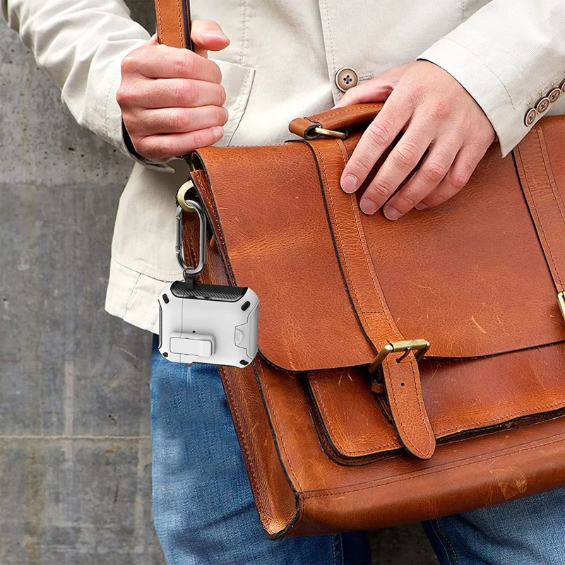 Magnetic Earphone Cover For Apple AirPods with Wireless Charging Case (2019)  /  AirPods with Charging Case (2019)  /  (2016) - White  /  Pink