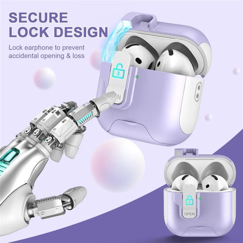 For AirPods Pro 2 Protective Case Splicing Color Earphone Cover with Auto Pop-Up Magnetic Lid  /  Lanyard - Black  /  White