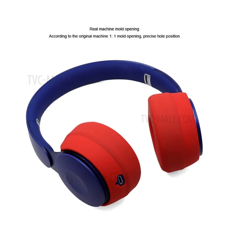 1 Pair Silicone Cushion Protective Cover Ear Pads for Beats Solo Pro Bluetooth-compatible Headphone - Avocado Green