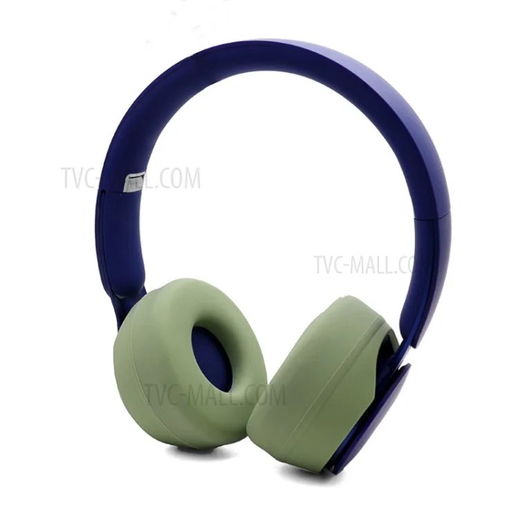 1 Pair Silicone Cushion Protective Cover Ear Pads for Beats Solo Pro Bluetooth-compatible Headphone - Avocado Green