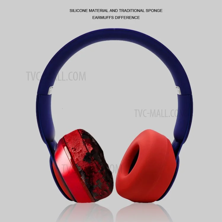 1 Pair Silicone Cushion Protective Cover Ear Pads for Beats Solo Pro Bluetooth-compatible Headphone - Avocado Green