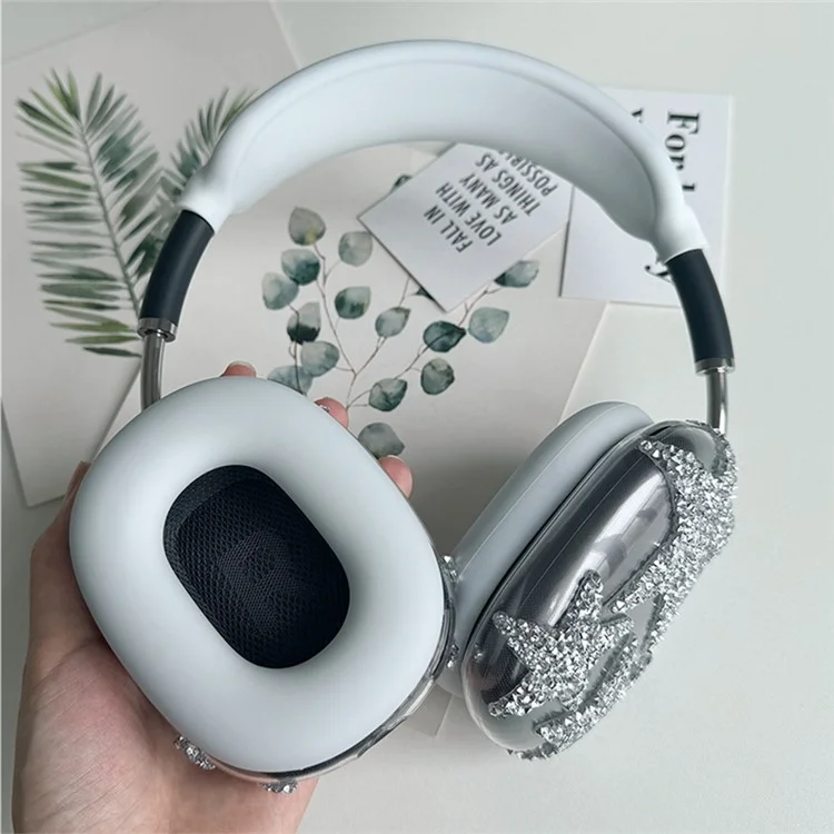 3Pcs  /  Set For AirPods Max Silicone Protective Case Glitter Star Design Earmuff Sleeve Headband Cover Ear Cushion Cover