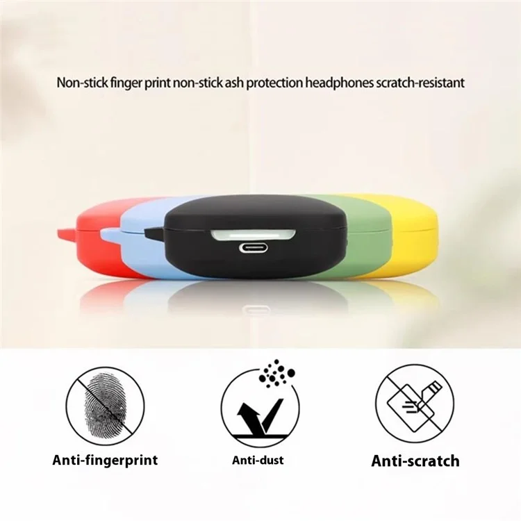 Für Xiaomi Redmi Buds 7s Silikonhülle Kabellose Kopfhörer Schutzhülle mit Verlustschutz-Schnalle - Schwärzlich Grün