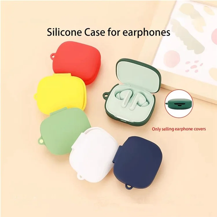Für Xiaomi Redmi Buds 7s Silikonhülle Kabellose Kopfhörer Schutzhülle mit Verlustschutz-Schnalle - Schwärzlich Grün