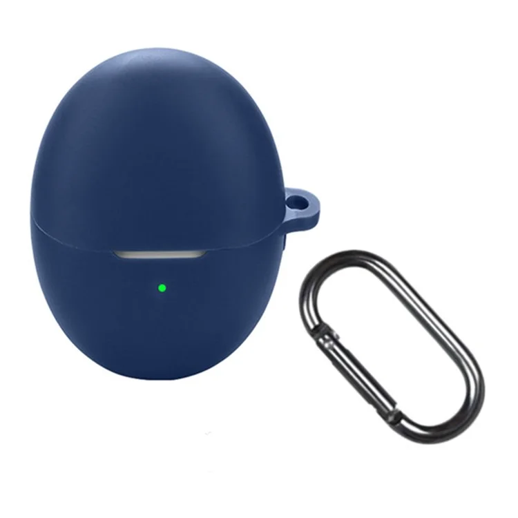 Funda de Silicona para Huawei FreeBuds 6 Auriculares Inalámbricos con Hebilla Antivío - Azul Oscuro