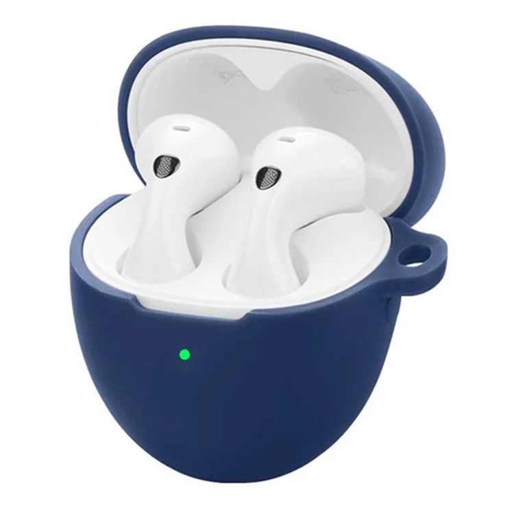 For Huawei FreeBuds 6 Silicone Case Wireless Earphones Protective Cover with Anti-Lost Buckle - Matcha Green