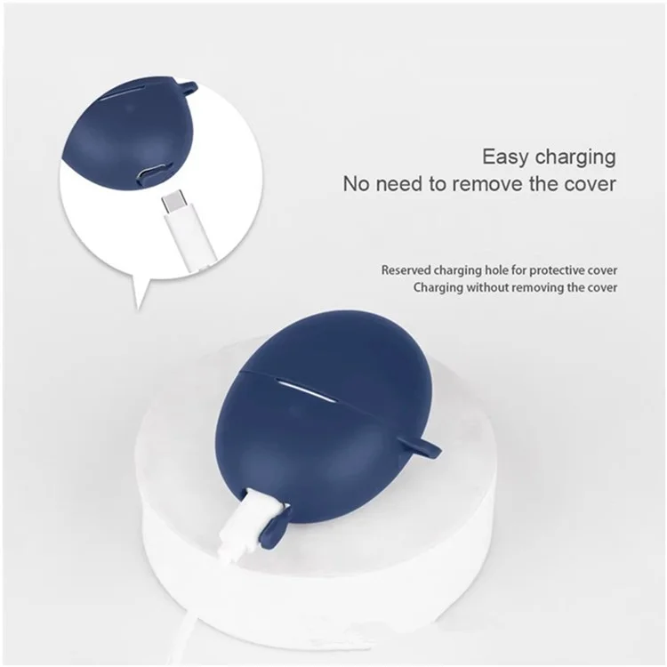Cover in silicone per Huawei FreeBuds 6 Custodia per cuffie wireless con fibbia anti-smarrimento - Viola