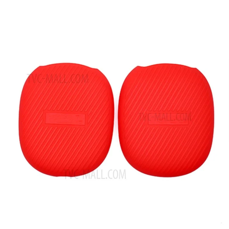 1 par de funda protectora de silicona con diseño de rayas para Airpods Max - Rojo