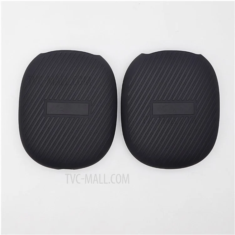 1 Paio di custodia protettiva in silicone a righe per Airpods Max - Nero