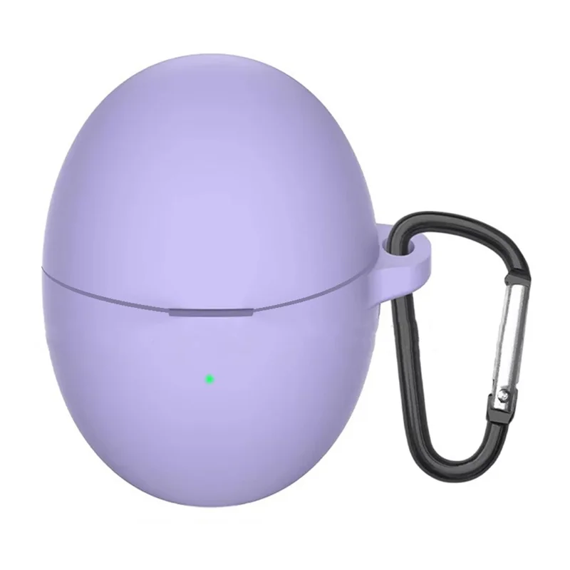 For Huawei FreeBuds 6 Silicone Case Wireless Earphone Anti-Scratch Protective Cover with Carabiner - Purple
