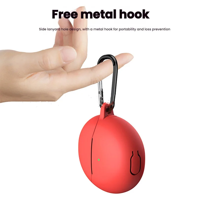 For Huawei FreeBuds 6 Silicone Case Wireless Earphone Anti-Scratch Protective Cover with Carabiner - Purple