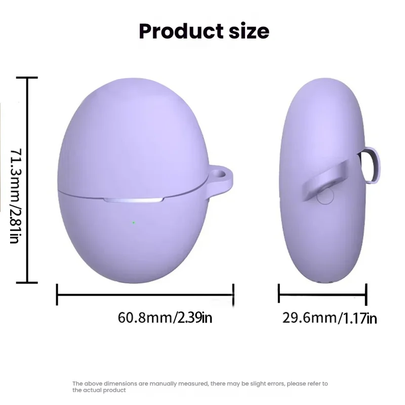 For Huawei FreeBuds 6 Silicone Case Wireless Earphone Anti-Scratch Protective Cover with Carabiner - Purple