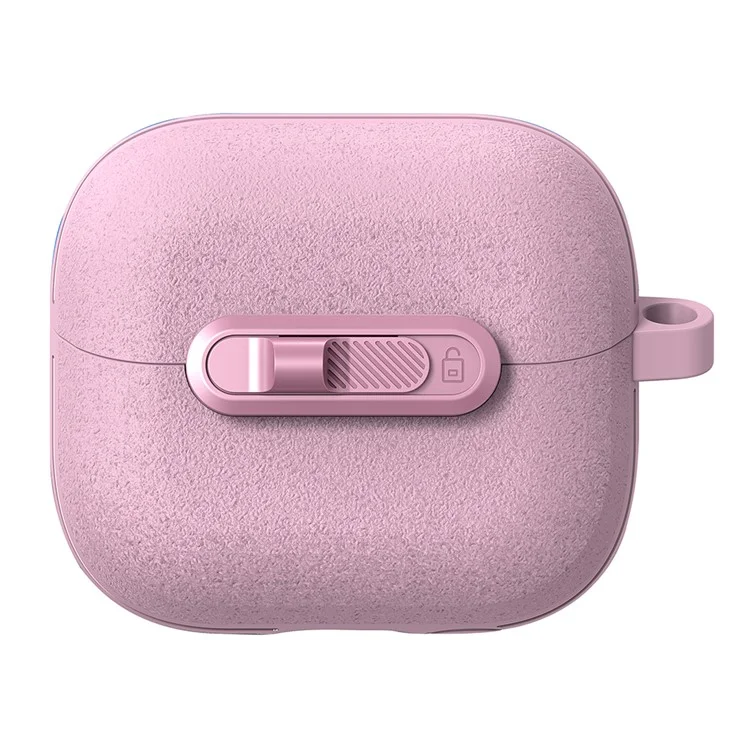 Pour Samsung Galaxy Buds3 Pro / Buds3 Étui de protection avec serrure à boucle, coque en TPU + PC pour écouteurs sans fil avec mousqueton - Rose