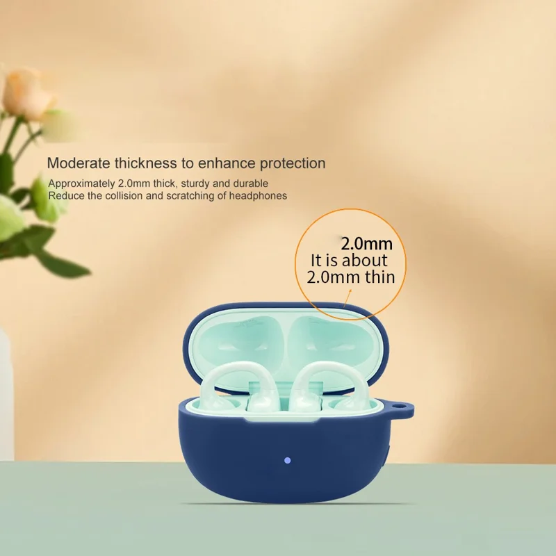 For Edifier Comfo Clip Q Silicone Case Wireless Earphones Protective Cover with Anti-Lost Buckle - Red