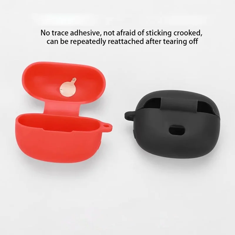 For Edifier Comfo Clip Q Silicone Case Wireless Earphones Protective Cover with Anti-Lost Buckle - Red
