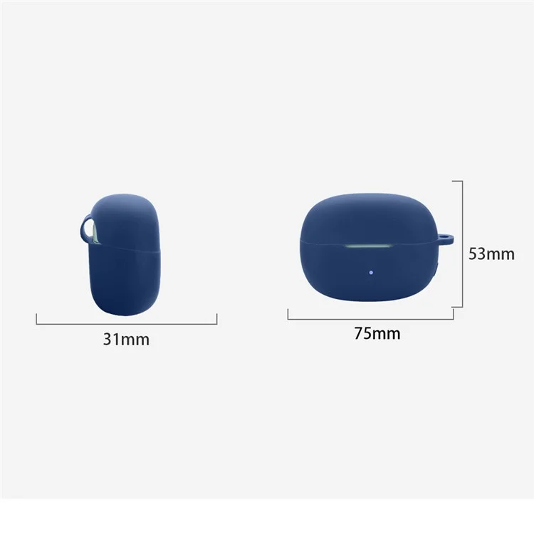 For Edifier Comfo Clip Q Silicone Case Wireless Earphones Protective Cover with Anti-Lost Buckle - Dark Blue