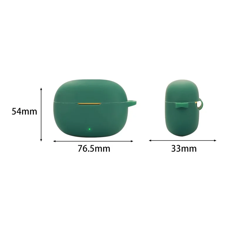 For Realme Buds T200 Lite Silicone Case Wireless Earphones Protective Cover with Anti-Lost Buckle - Red